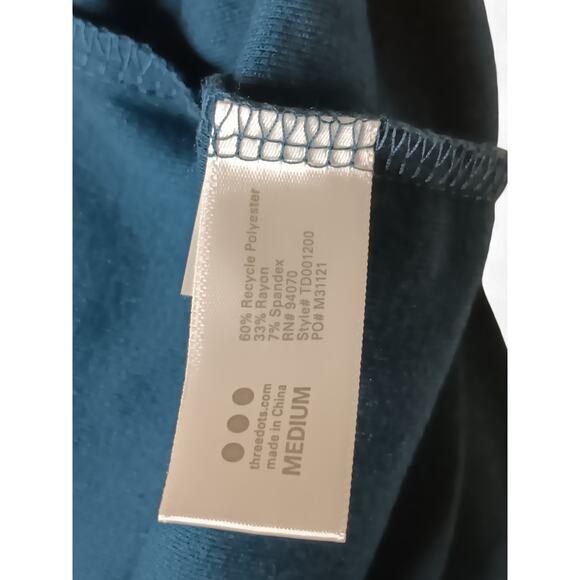 New with Tags Three Dots Moonlit Ocean V-Neck Long Sleeve Tunic Top Size M Blue - Picture 12 of 13
